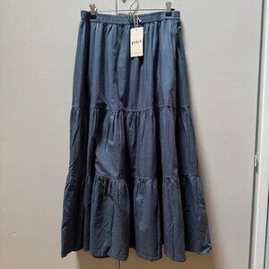 PACT - Tiered maxi skirt w/ pockets w/ 1/2 slim lining  - Sz M - NWT